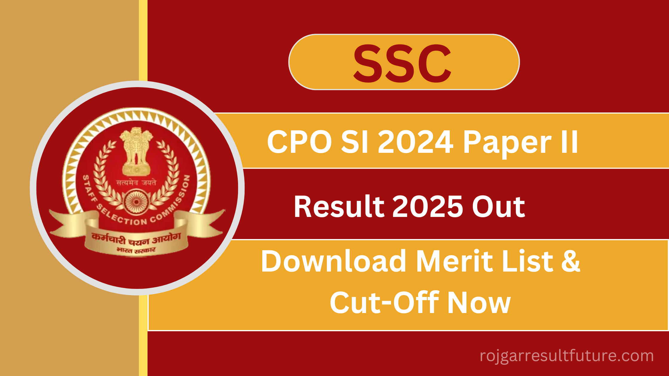 SSC CPO SI 2024 Paper II Result 2025